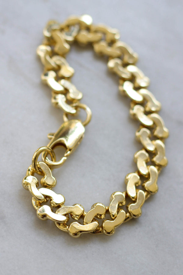 Paisley Design Yellow Gold Bracelet